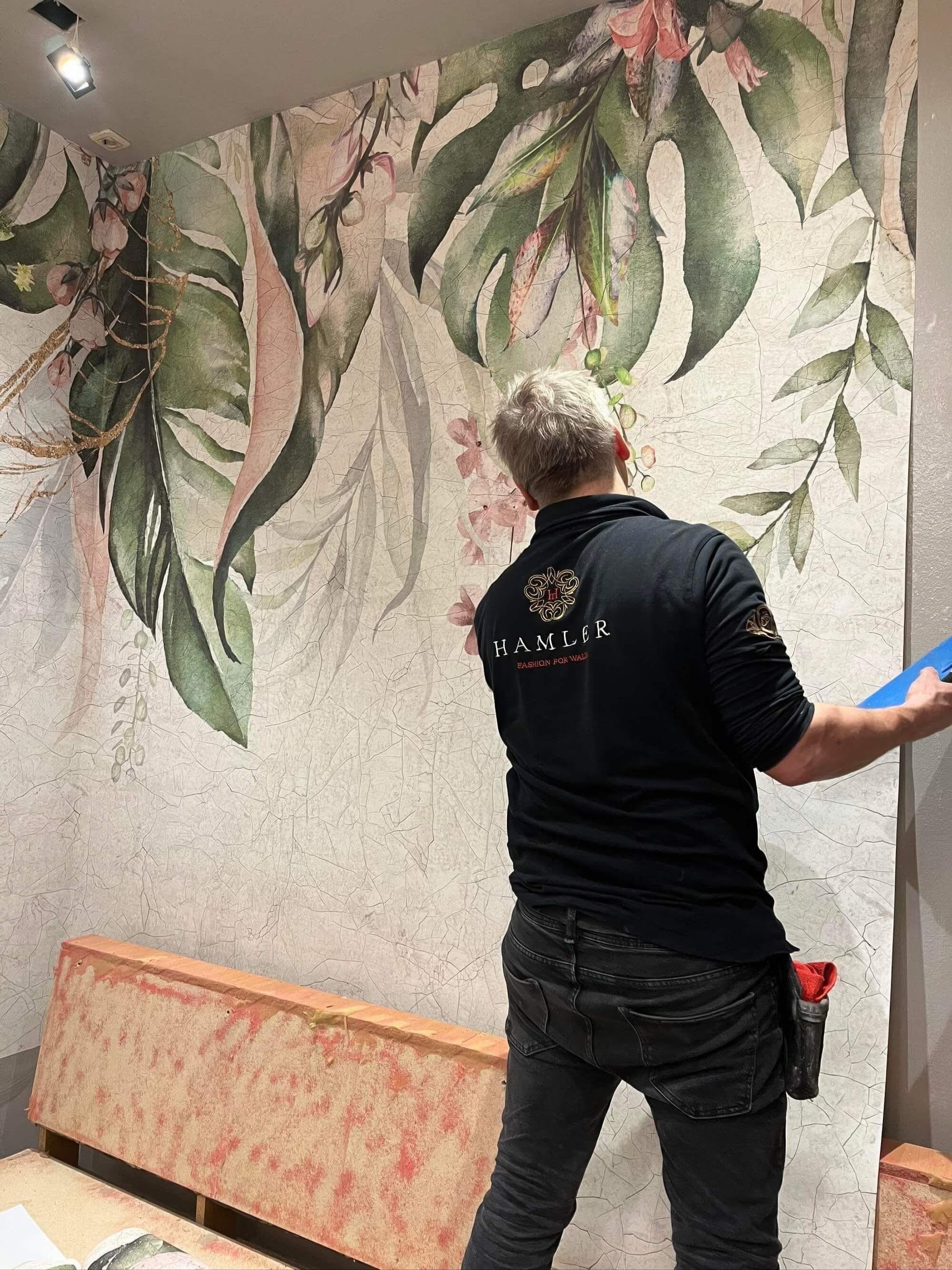 Bespoke wallpaper designs tailored for high-end interiors with artistic craftsmanship.